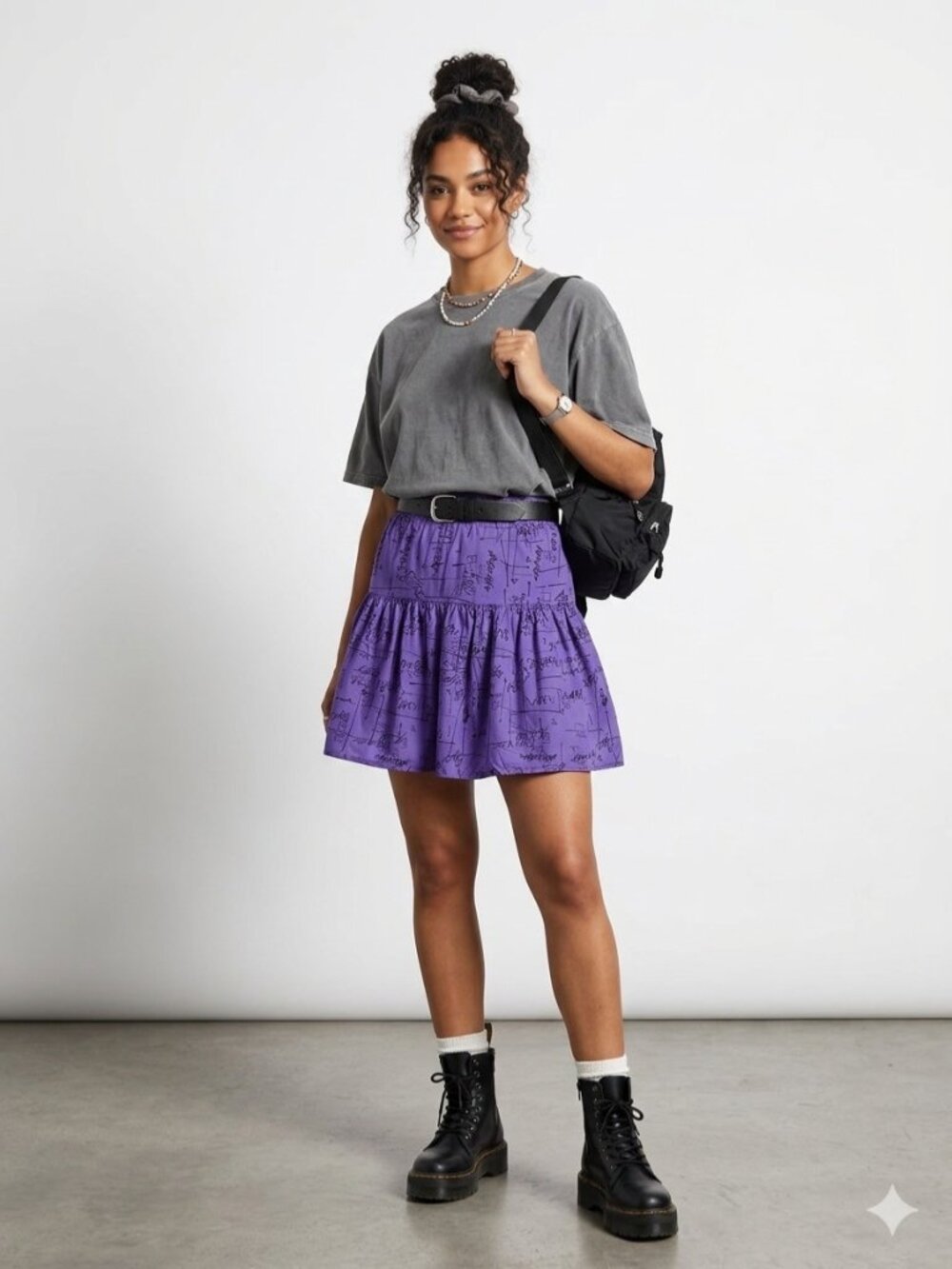 Judy Knapp Vintage 90’s Printed Mini Skirt Purple Size M Retro 90210 Summer Cute